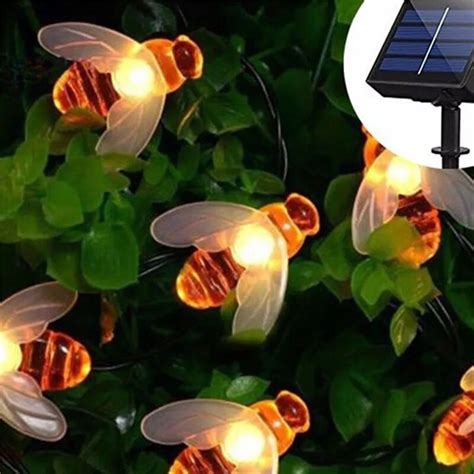 Solar Powered LED String Lights 30 leds Honeybee Outdoor Garden Solar ...