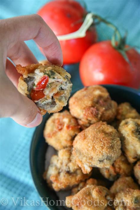 Stuffed Fried Mushrooms Fried Mushrooms Stuffed Mushrooms Food