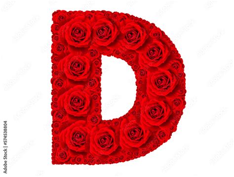 Rose Alphabet Set Alphabet Capital Letter D Made From Red Rose