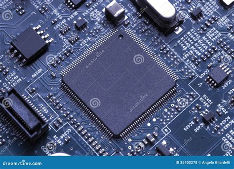 Computer Chip Stock Photo Image Of Blue Chip Monochrome 35403278