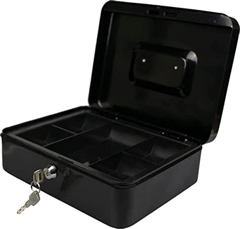 Hyfive Steel Petty Cash Box With Keys Removable Change Tray For