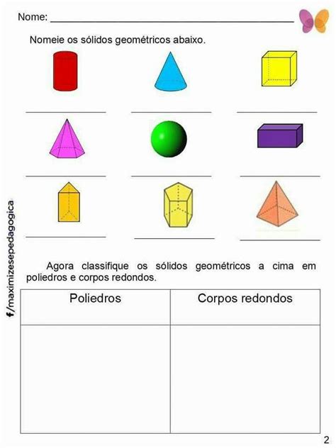 Pin de Fernanda Santos em MATEMÁTICA 4 ANO Atividades de geometria