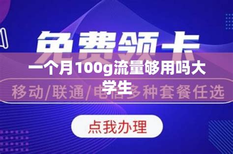 一个月100g流量够用吗大学生 号卡资讯 邀客客