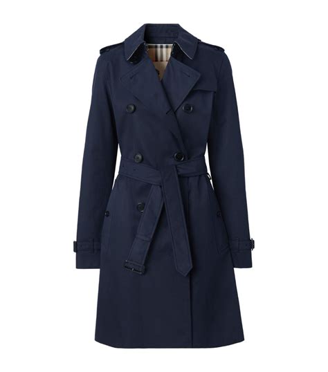 Womens Burberry Blue The Mid Length Kensington Heritage Trench Coat Harrods Uk