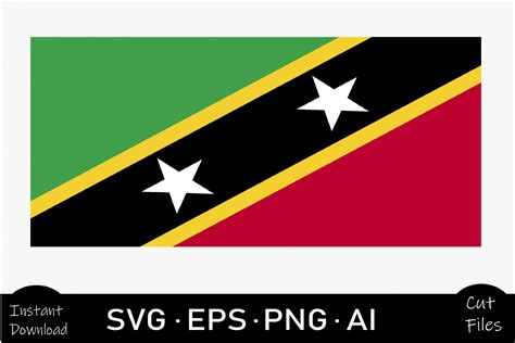 Saint Kitts Country Flag Svg Sublimation Graphic By Rizwana Khan