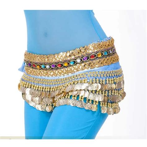 Djgrster One Size Good Quality Belly Dance Hip Wraps 3 Layer Golden