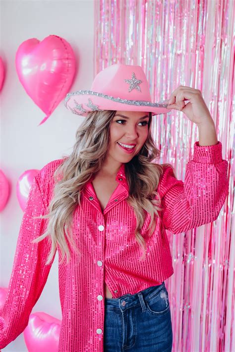 You Re A Star Sequin Cowgirl Hat Pink Cowboy Outfits For Women