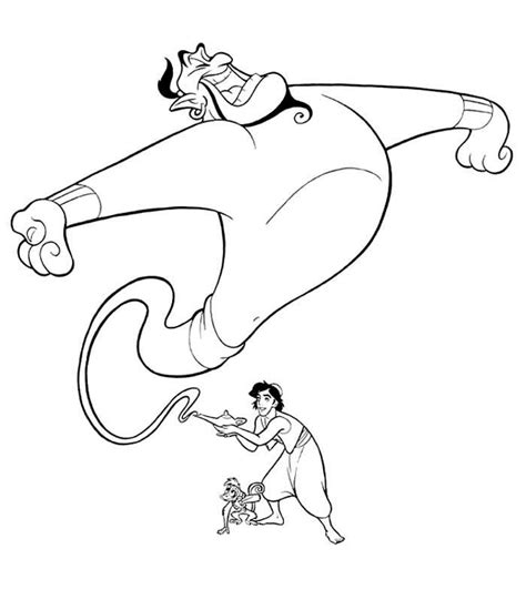 Coloriage Aladdin Et Genie De La Lampe Coloriage Coloriage Inde Art