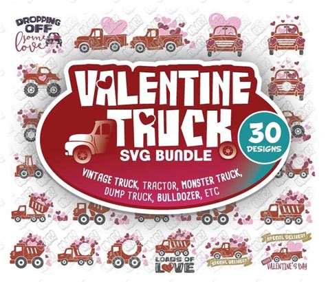 Valentine Truck Svg Tractor Bulldozer Svg Dxf Eps Jpeg Png Etsy