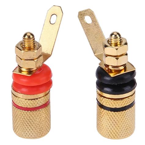 Pcs Gold Plated Speaker Binding Posts Terminal Mm Sockets For Banana