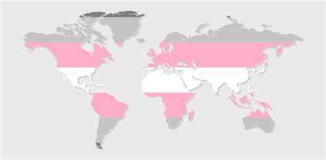 Premium Vector Demigirl Pride Flag In A Shape Of World Map Flag Of Gay Transgender Bisexual