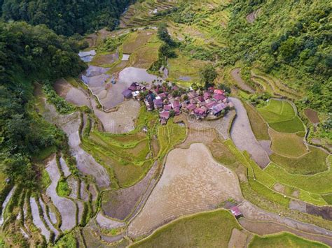 Aerial View of Rice Terraces at Bangaan Village Stock Image - Image of ...