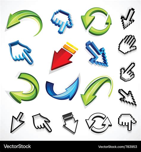 Computer arrow icons Royalty Free Vector Image