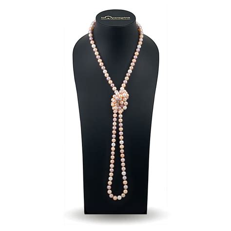 Long Pearl Necklace Knot