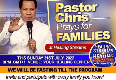 Healing Streams Grand Finale With Pastor Chris Is Another Opportunity