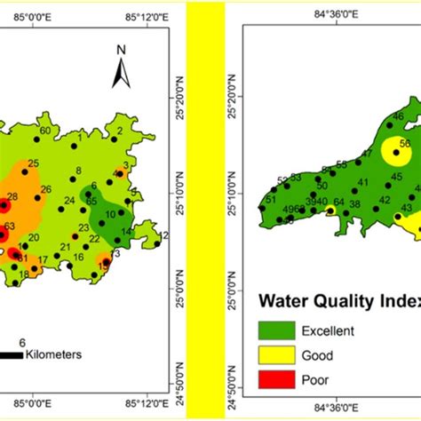 Spatial Distribution Of Water Quality Index And Water Pollution Index