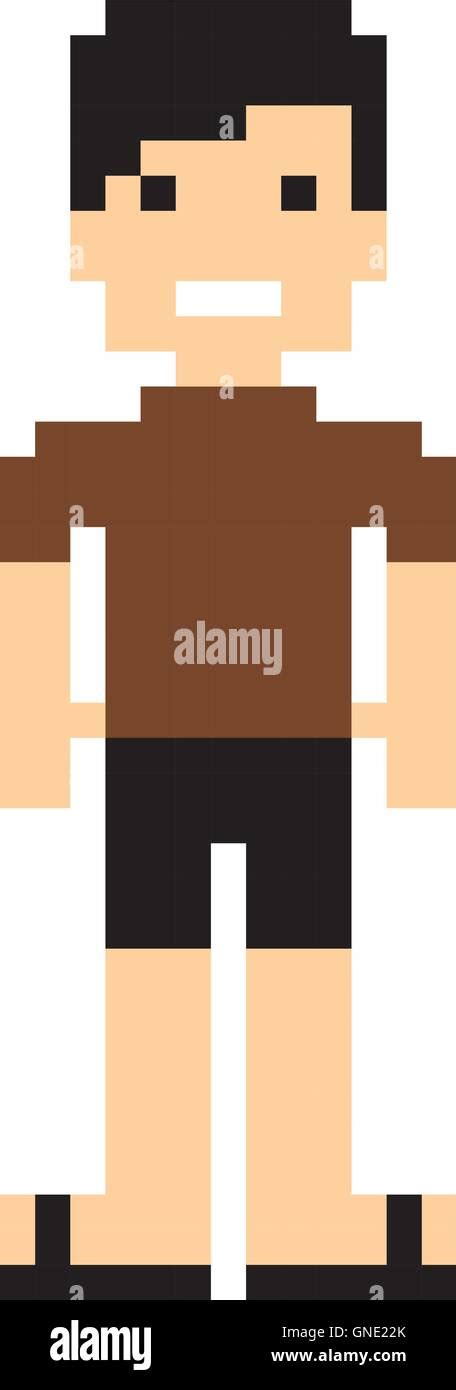 Pixel People Theme Avatar Guy Stock Vector Image And Art Alamy