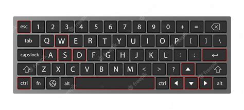 Premium Vector | A keyboard with a red arrow pointing to the left.