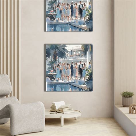 Mid Century Modern Poolside Cocktails Wall Art Retro Eames Era House 1950s Home Decor Prints