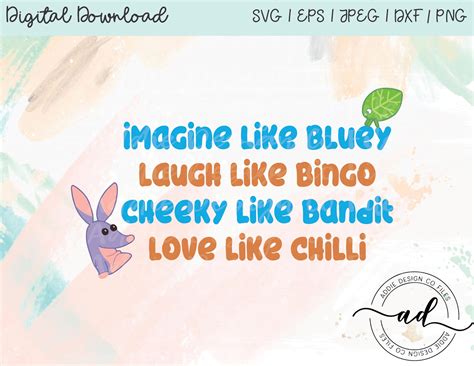 Bluey Inspired Personality Traits SVG Bluey, Bingo, Bandit, Chilli - Etsy