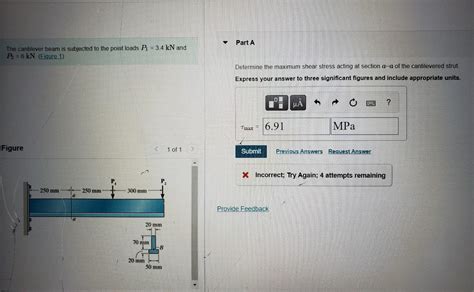 Solved The Cantilever Beam Is Subjected To The Point Loads Chegg