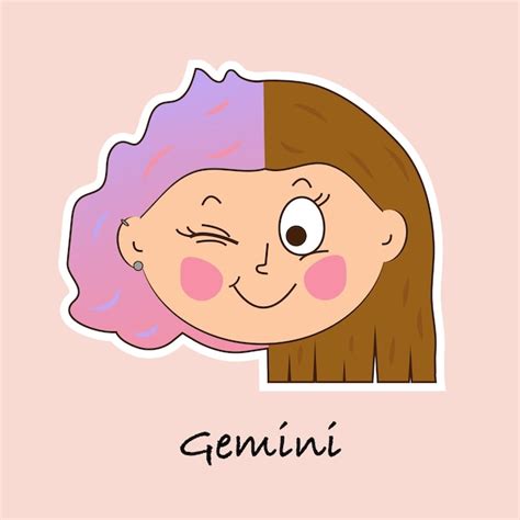 Signo del zodiaco géminis Vector Premium