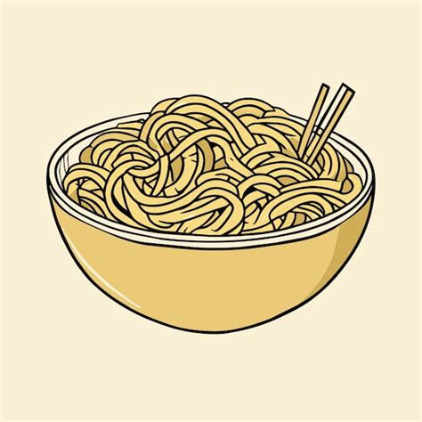 Ilustración dibujada a mano al estilo de las caricaturas de ramen