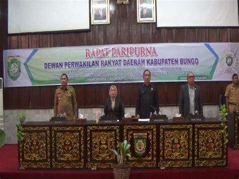 Dprd Bungo Gelar Rapat Paripurna Penyampaian Ranperda Kua Ppas Tahun