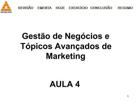 PPT Gest O De Neg Cios E T Picos Avan Ados De Marketing PowerPoint