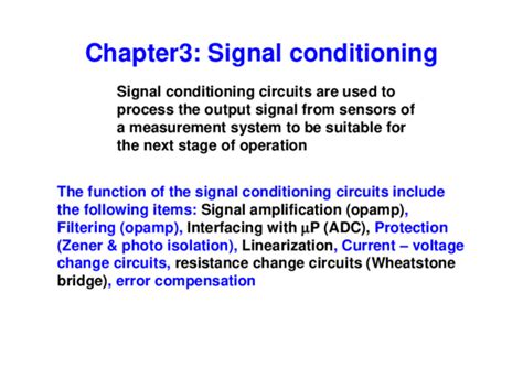 (PDF) Chapter3: Signal conditioning