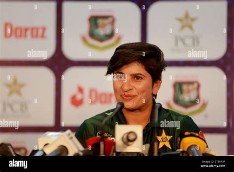 Pakistan Women Cricket Team Captain Nida Dar Attends A Pre Match Press