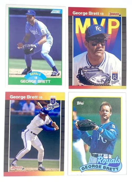 1989 SCORE TOPPS Donruss GEORGE BRETT Kansas City Royals EX NM Lot De 4