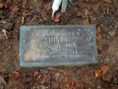 Maude Pauline Chandler Kendrick Hines Find A Grave Memorial