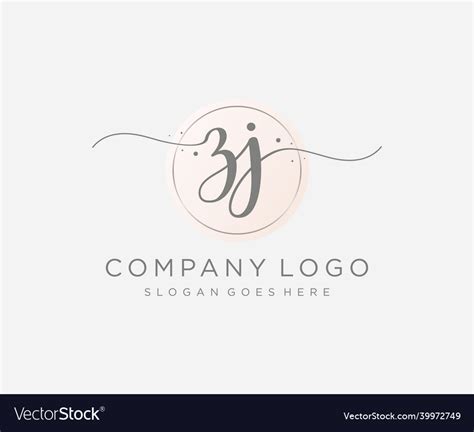 Initial Zj Feminine Logo Usable For Nature Salon Vector Image