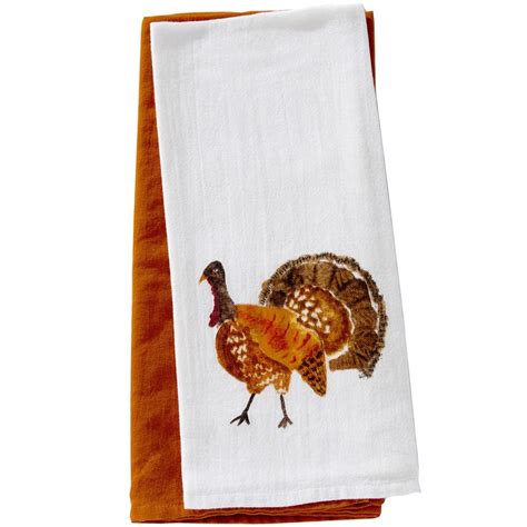 Turkey Flour Sack Kitchen Towel Set At Home Store Fall Decor