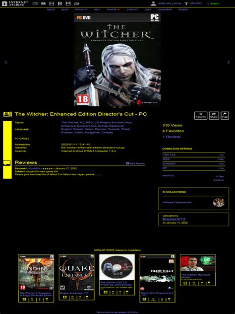 The Witcher Enhanced Edition Directors Cut Pc Free Download