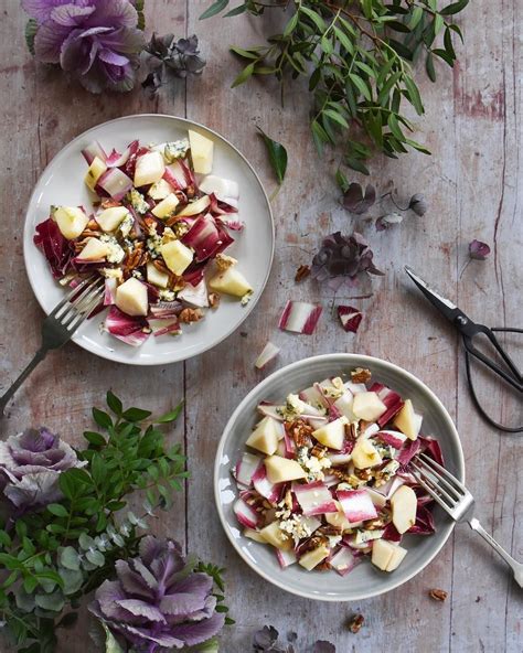 Winter Chicory Salad With Apple Pear Stilton And Pecan Nuts