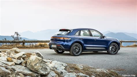 Porsche Macan T 2023my Color Gentian Blue Metallic Rear Three