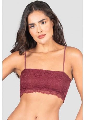 Cropped Lingerie De Renda Vermelho Ref P C Kaisan