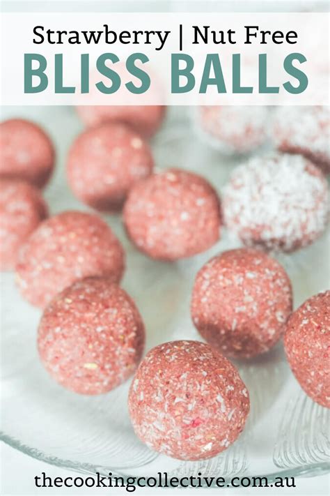 Strawberry Bliss Ball Recipe Nut Free The Cooking Collective