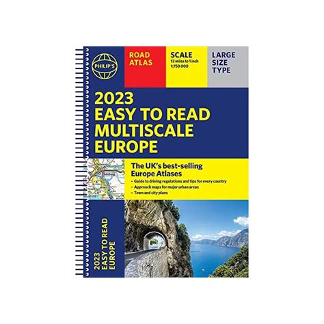 Buy 2023 Philips Easy To Read Multiscale Road Atlas Europe A4 Spiral