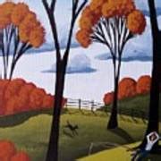 Perfect Afternoon Country Folk Art Landscape Painting By Debbie