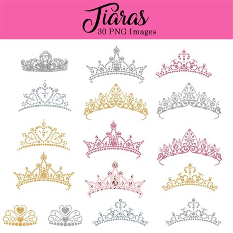 Tiara Princess Clipart Glitter y Diamond Clip Art DESCARGA | Etsy