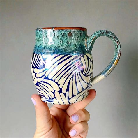 Ocean Wave Handmade Pottery Mug In 2024 Ceramics Pottery Art Pottery