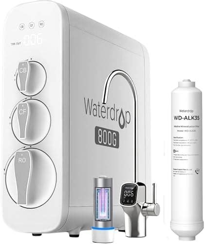 Waterdrop G3p800 Reverse Osmosis System With 𝐀𝐥𝐤𝐚𝐥𝐢𝐧𝐞 Water Filter Wd Alk35 800 Gpd Fast Flow