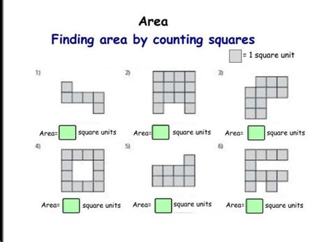 Area Finding Area By Counting Squares Area Area Square Units Area