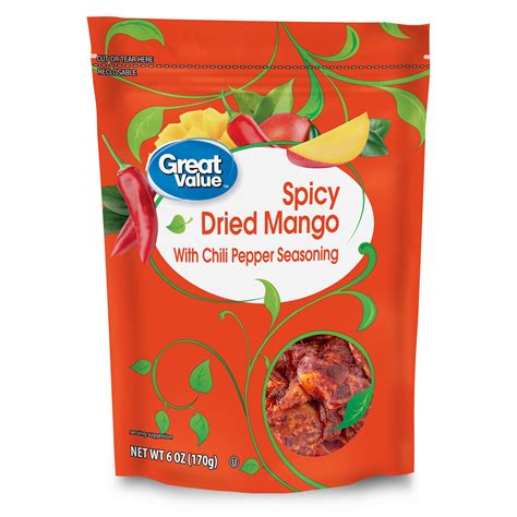 Great Value Spicy Dried Mango With Chili Pepper Seasoning Walmart