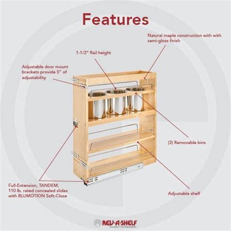 Rev A Shelf 449UT BCSC 7C 7 1 2 Inch Width Base Cabinet Bottom And