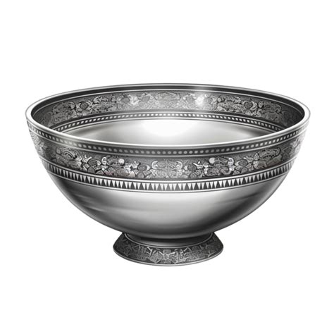 Silver Bowl With Ornate Design 48385207 Png