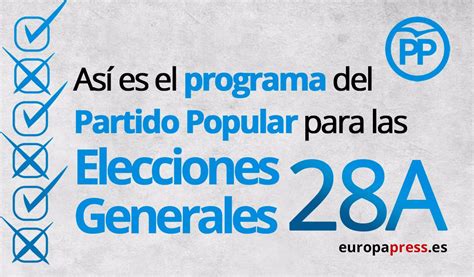 Elecciones 2019 Este Es El Programa Electoral Del PP Para El 28A